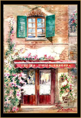 Cucina Toscana - Watercolor of Tuscany, Italy near Florence