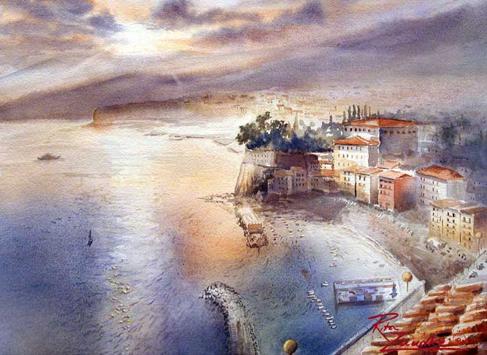 Sorrento - Watercolor of Italy