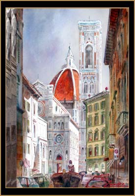 The Duomo - Watercolor of Florence, Italy